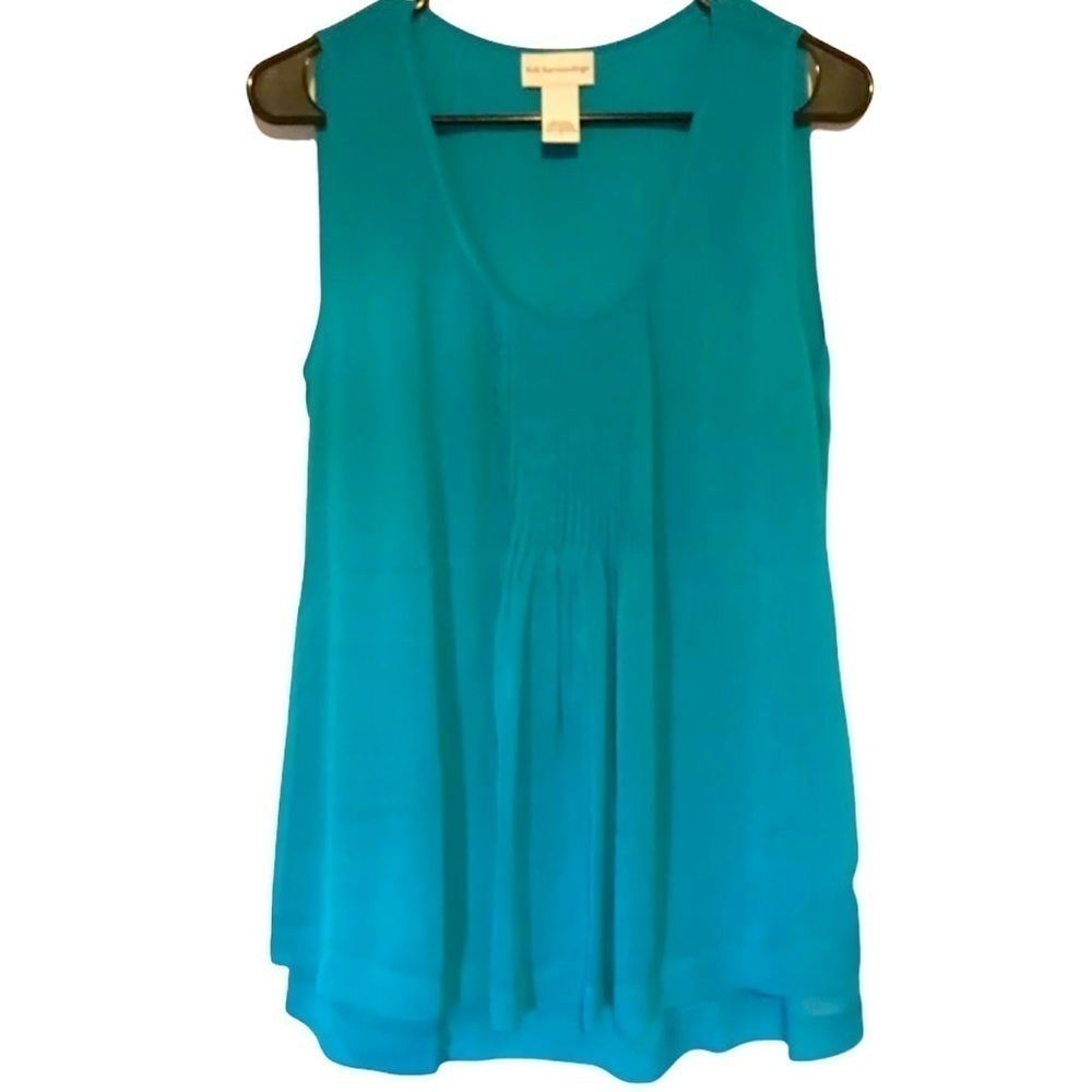 Soft Surroundings Small Turquoise Polyester Sleev… - image 1